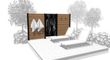 Privacy wall kit – RAIN – BLACK – FIXING ON WOOD/COMPOSITE