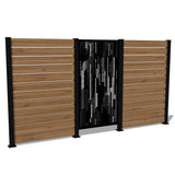 Privacy wall kit – RAIN – BLACK – FIXING ON WOOD/COMPOSITE