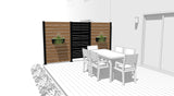 Privacy wall kit - HORIZON - BLACK - FIXING ON WOOD/COMPOSITE