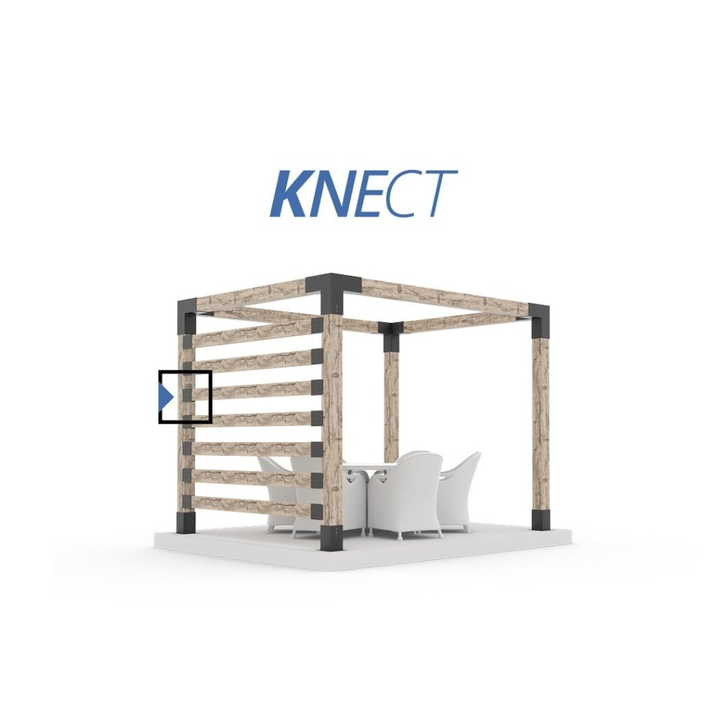 Toja Grid - Support latéral pour pergola KNECT pour poteaux en bois 2x6 | Paquet de 8 - PurPatio.ca