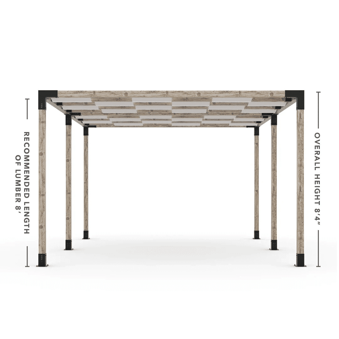 Pergola double avec voile d'ombres a vagues Blanc - Kit 4 po TojaGrid - PurPatio.ca