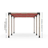 Pergola double avec voile d'ombres a vagues Crimson - Kit 4 po TojaGrid - PurPatio.ca