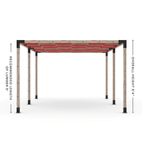 Pergola double avec voile d'ombres a vagues Crimson - Kit 4 po TojaGrid - PurPatio.ca