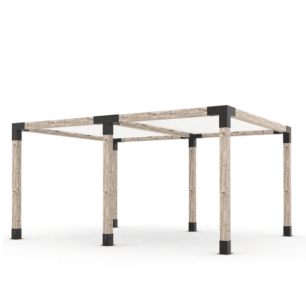 Pergola double avec voiles Blanc - Kit 6 po TojaGrid - PurPatio.ca