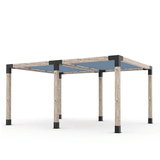 Pergola double avec voiles Denim - Kit 6" TojaGrid - PurPatio.ca