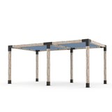 Pergola double avec voiles Denim - Kit 6" TojaGrid - PurPatio.ca