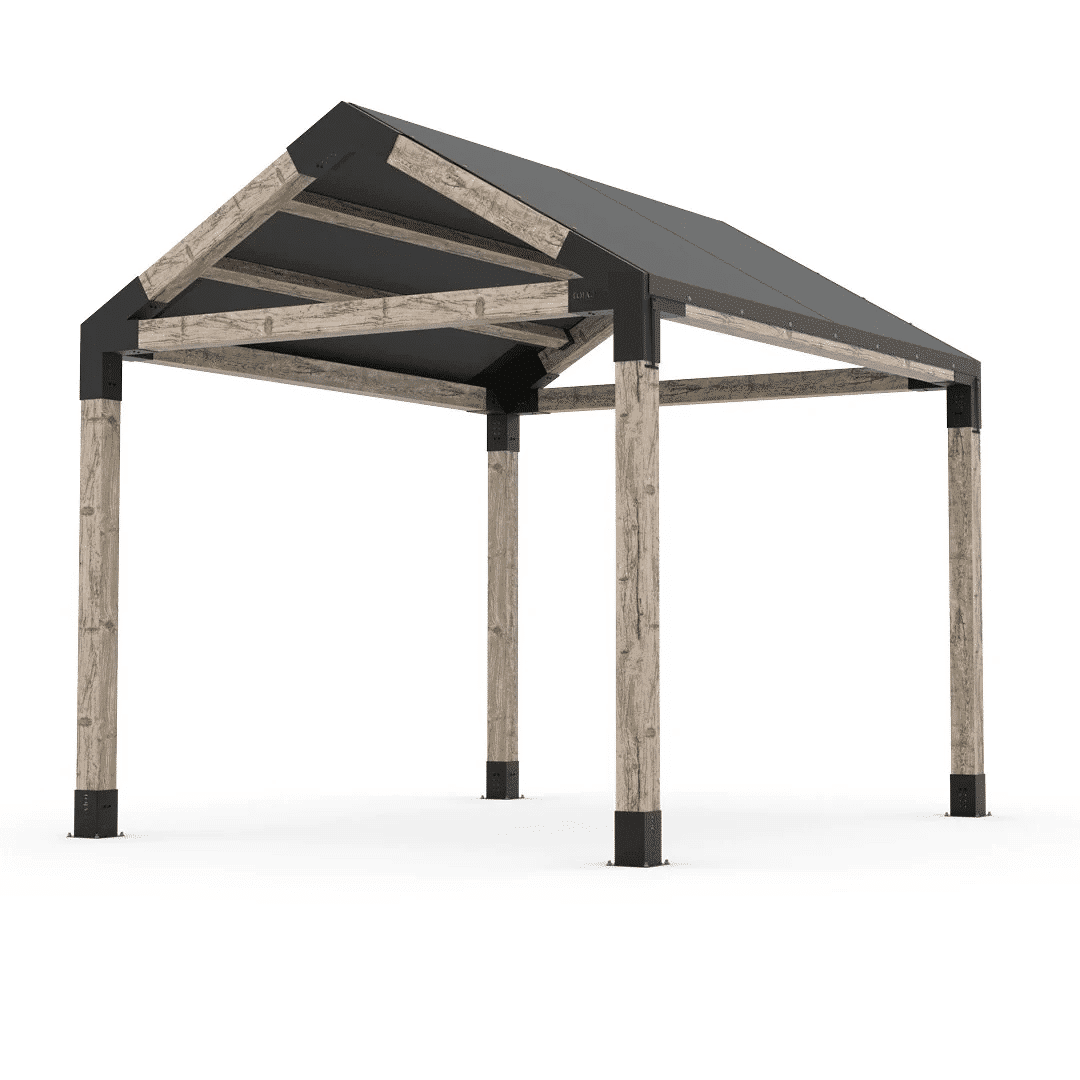 Pergola GRID 30 pour bois brut avec toit parapluie hydrofuge - Kit 6 po TojaGrid - PurPatio.ca
