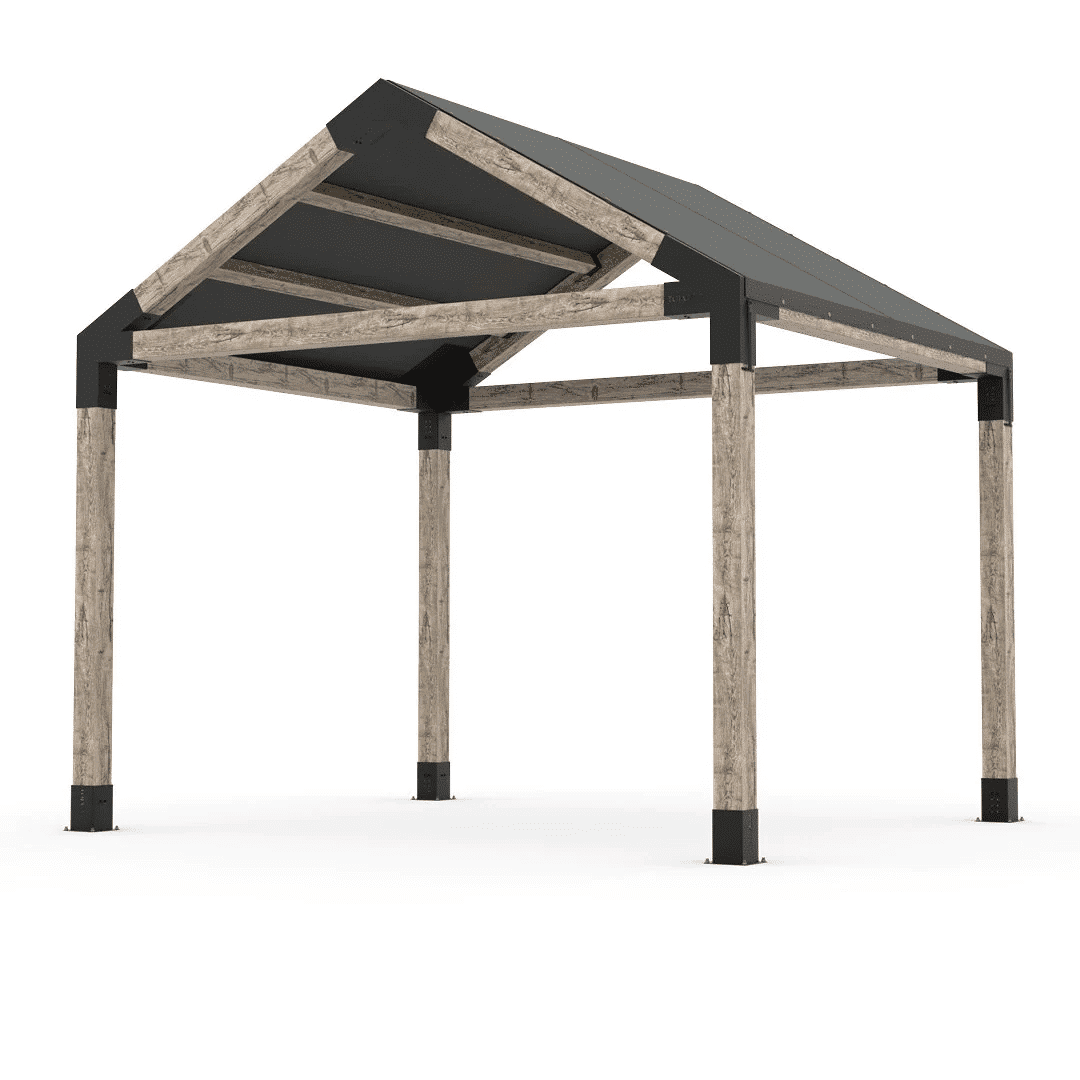 Pergola GRID 30 pour bois brut avec toit parapluie hydrofuge - Kit 6 po TojaGrid - PurPatio.ca