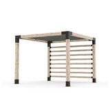 Pergola avec voile et mur de poteaux Graphite - Kit 6 po TojaGrid - PurPatio.ca