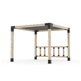 Pergola avec voile et mur de poteaux Graphite - Kit 6 po TojaGrid - PurPatio.ca