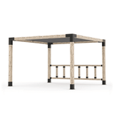 Pergola avec voile et mur de poteaux Graphite - Kit 6 po TojaGrid - PurPatio.ca