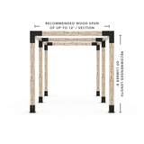 Pergola double pour bois brut - Kit 6 po TojaGrid - PurPatio.ca